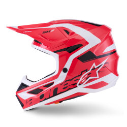 Alpinestars S-M7 Deed Off-Road Kaskı Kırmızı / Beyaz / Siyah - 4