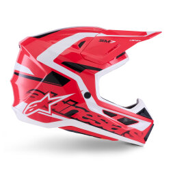 Alpinestars S-M7 Deed Off-Road Kaskı Kırmızı / Beyaz / Siyah - 5