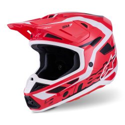 Alpinestars S-M7 Deed Off-Road Kaskı Kırmızı / Beyaz / Siyah - Alpinestars
