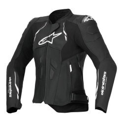 Alpinestars Stella Dusk Deri Kadın Motosiklet Montu Siyah / Beyaz - Alpinestars