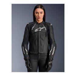 Alpinestars Stella Dusk Deri Kadın Motosiklet Montu Siyah / Beyaz - 3