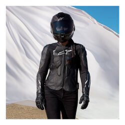 Alpinestars Stella Dusk Deri Kadın Motosiklet Montu Siyah / Beyaz - 6