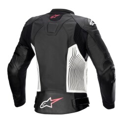 Alpinestars Stella GP Plus V4 Deri Korumalı Kadın Motosiklent Montu Siyah / Beyaz / Pembe - 2