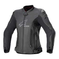 Alpinestars Stella GP Plus V4 Deri Korumalı Kadın Motosiklent Montu Siyah / Siyah - 1