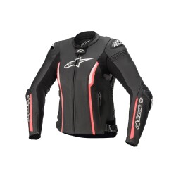 Alpinestars Stella Missile V2 Deri Korumalı Kadın Motosiklet Montu Siyah / Pembe 