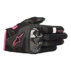 Alpinestars Stella SMX-1 Air V2 Korumalı Kadın Motosiklet Eldiveni Siyah / Fuşya 