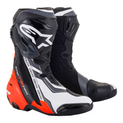 Alpinestars Supertech R Korumalı Spor Motosiklet Botu Siyah / Kırmızı / Beyaz 