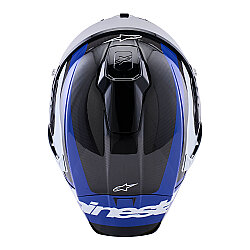 Alpinestars Supertech R10 Carbon Arius Spor Motosiklet Kaskı Siyah / Beyaz / Mavi - 6