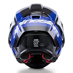Alpinestars Supertech R10 Carbon Arius Spor Motosiklet Kaskı Siyah / Beyaz / Mavi - 5