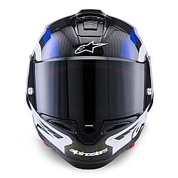Alpinestars Supertech R10 Carbon Arius Spor Motosiklet Kaskı Siyah / Beyaz / Mavi - 4