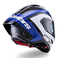 Alpinestars Supertech R10 Carbon Arius Spor Motosiklet Kaskı Siyah / Beyaz / Mavi - 2