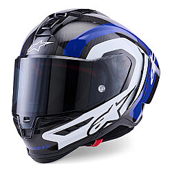 Alpinestars Supertech R10 Carbon Arius Spor Motosiklet Kaskı Siyah / Beyaz / Mavi - 1