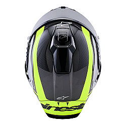 Alpinestars Supertech R10 Carbon Arius Spor Motosiklet Kaskı Siyah / Beyaz / Sarı - 7