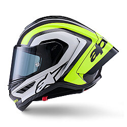 Alpinestars Supertech R10 Carbon Arius Spor Motosiklet Kaskı Siyah / Beyaz / Sarı - 3