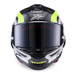 Alpinestars Supertech R10 Carbon Arius Spor Motosiklet Kaskı Siyah / Beyaz / Sarı - 4