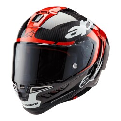 Alpinestars Supertech R10 Carbon Element Spor Motosiklet Kaskı Siyah / Kırmızı / Beyaz 