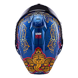 Alpinestars Supertech R10 Limited Edition Martinator Thai Carbon Spor Motosiklet Kaskı Mavi / Siyah / Kırmızı - 7