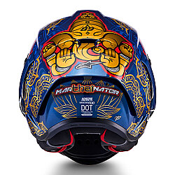 Alpinestars Supertech R10 Limited Edition Martinator Thai Carbon Spor Motosiklet Kaskı Mavi / Siyah / Kırmızı - 6