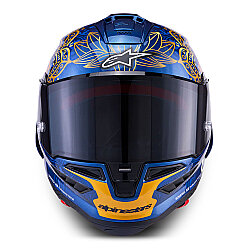 Alpinestars Supertech R10 Limited Edition Martinator Thai Carbon Spor Motosiklet Kaskı Mavi / Siyah / Kırmızı - 4