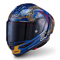 Alpinestars Supertech R10 Limited Edition Martinator Thai Carbon Spor Motosiklet Kaskı Mavi / Siyah / Kırmızı - Alpinestars