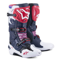 Alpinestars TECH 10 Supervented Kros Motosiklet Botu Beyaz / Mavi / Kırmızı 