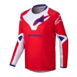 Alpinestars Youth Racer Veil Off-Road Genç Motosiklet Jerseyi Kırmızı / Beyaz / Mavi - 1
