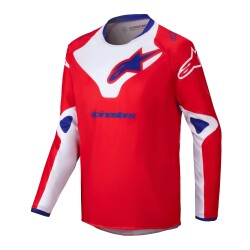 Alpinestars Youth Racer Veil Off-Road Genç Motosiklet Jerseyi Kırmızı / Beyaz / Mavi - 1