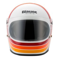 Blauer 80'S 06 Kapalı Retro Motosiklet Kaskı Beyaz / Siyah - 3