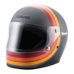 Blauer 80'S 06 Kapalı Retro Motosiklet Kaskı Titanyum - Blauer HT