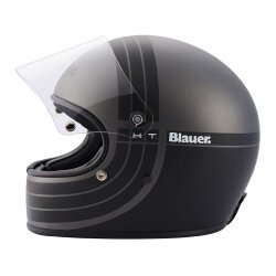 Blauer 80'S 06 Kapalı Retro Motosiklet Kaskı Titanyum / Mat Siyah - Blauer HT (1)