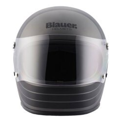 Blauer 80'S 06 Kapalı Retro Motosiklet Kaskı Titanyum / Mat Siyah - 3