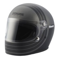 Blauer 80'S 06 Kapalı Retro Motosiklet Kaskı Titanyum / Mat Siyah - Blauer HT