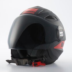 GARAJJ Blauer Brat Korumalı Açık Motosiklet Kaskı Mat Siyah / Kırmızı - Blauer HT