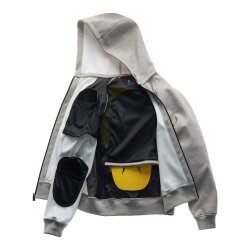 Blauer Easy Men Open Hoody Korumalı Motosiklet Montu Gri / Kırmızı - 4