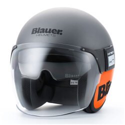Blauer Pod 06 Açık Motosiklet Kaskı Titanyum / Oranj - Blauer HT