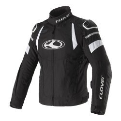 Clover Airblade-5 Korumalı Motosiklet Montu Siyah / Beyaz - Clover