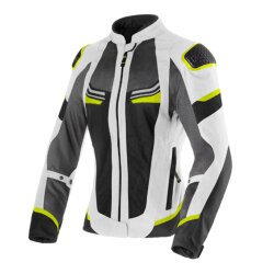 Clover Airjet-6 Korumalı Yazlık Kadın Motosiklet Montu Gri / Siyah / Sarı - Clover