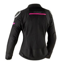Clover Airjet-6 Korumalı Yazlık Kadın Motosiklet Montu Siyah / Fuşya - Clover (1)