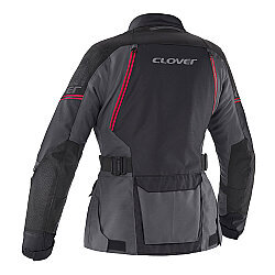 Clover Outland-3 Lady WP Korumalı Kadın Motosiklet Montu Siyah / Kırmızı - Clover (1)