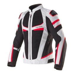 Clover Rainjet-3 WP Korumalı Motosiklet Montu Gri / Siyah / Kırmızı - Clover