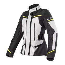 GARAJJ Clover Storm-4 WP Korumalı Kadın Motosiklet Montu Gri / Sarı / Siyah - 1