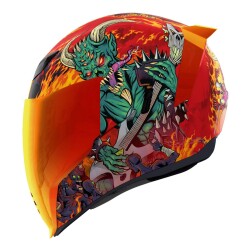 Icon Airflite Blegh MIPS Kapalı Motosiklet Kaskı Siyah / Yeşil / Turuncu - 2