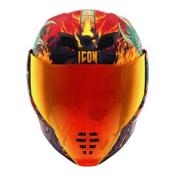 Icon Airflite Blegh MIPS Kapalı Motosiklet Kaskı Siyah / Yeşil / Turuncu - 3
