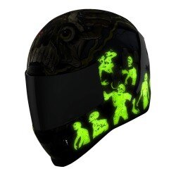 Icon Airform Dead Serious MIPS Kapalı Motosiklet Kaskı Siyah / Gri / Yeşil - 7