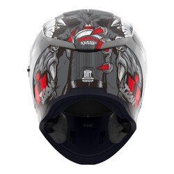 GARAJJ Icon Airform Krayola Kreep MIPS Kapalı Motosiklet Kaskı Siyah / Gri / Kırmızı - 4