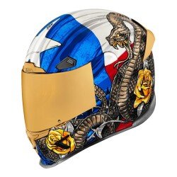 GARAJJ Icon Airframe Pro Tejas Libre Kapalı Motosiklet Kaskı Siyah / Mavi / Beyaz - ICON