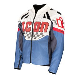 Icon Contra 3 Hero Korumalı Motosiklet Montu Beyaz / Kırmızı / Mavi - ICON