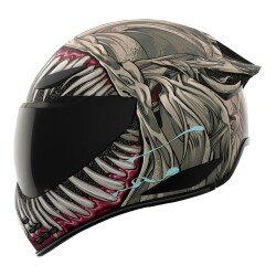 Icon Domain Grand Maw Kapalı Motosiklet Kaskı Gri / Siyah - ICON (1)