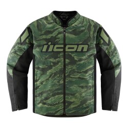 Icon Hooligan CE Tigersblood Korumalı Motosiklet Montu Siyah / Yeşil 