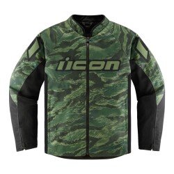 GARAJJ Icon Hooligan CE Tigersblood Korumalı Motosiklet Montu Siyah / Yeşil - ICON